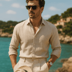 Stylowy mężczyzna na wakacjach